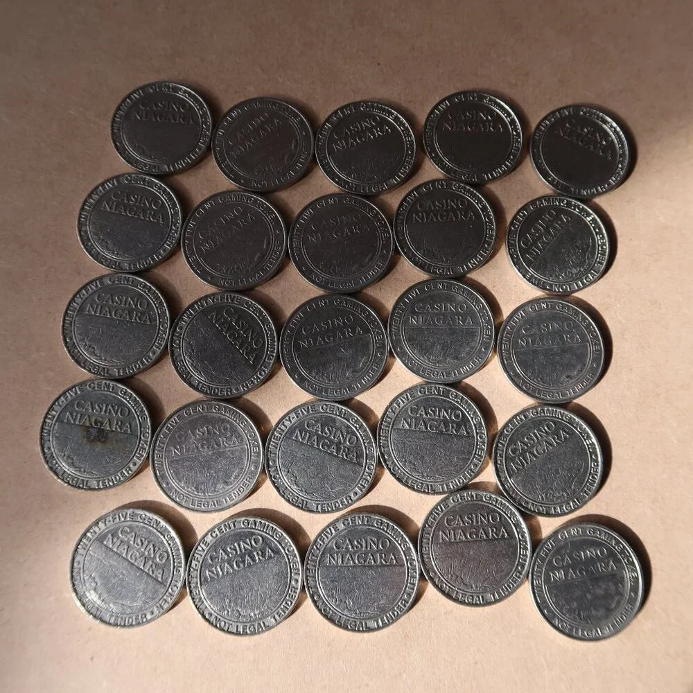 GAMING TOKEN CASINO NIAGARA 25 CENT, 5 CENT NOT LEGAL TENDER LOT of Qty 31 Coins